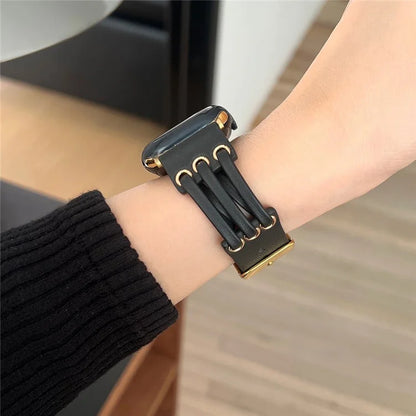 For Apple Watch Series 9 8 7 41mm / 6 5 4 SE (2023) SE (2022) SE 40mm / 3 2 1 38mm Genuine Cow Leather Watch Band