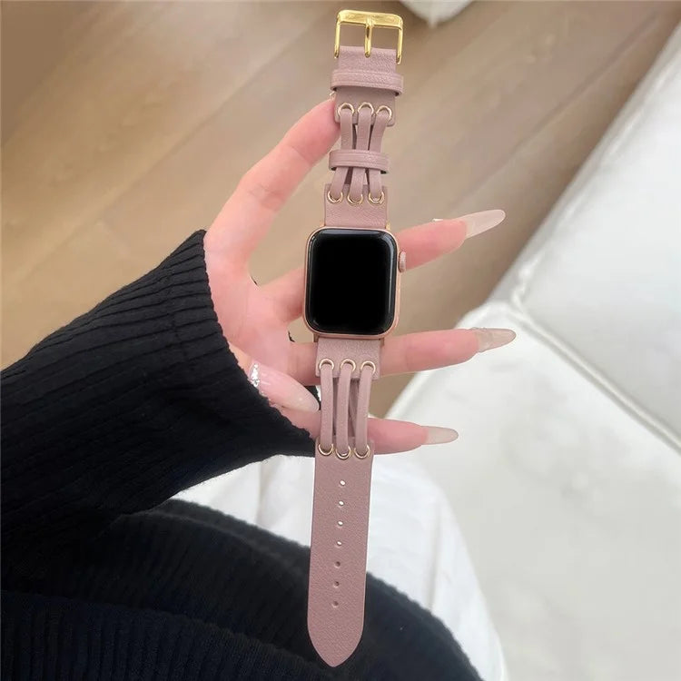 For Apple Watch Series 9 8 7 41mm / 6 5 4 SE (2023) SE (2022) SE 40mm / 3 2 1 38mm Genuine Cow Leather Watch Band