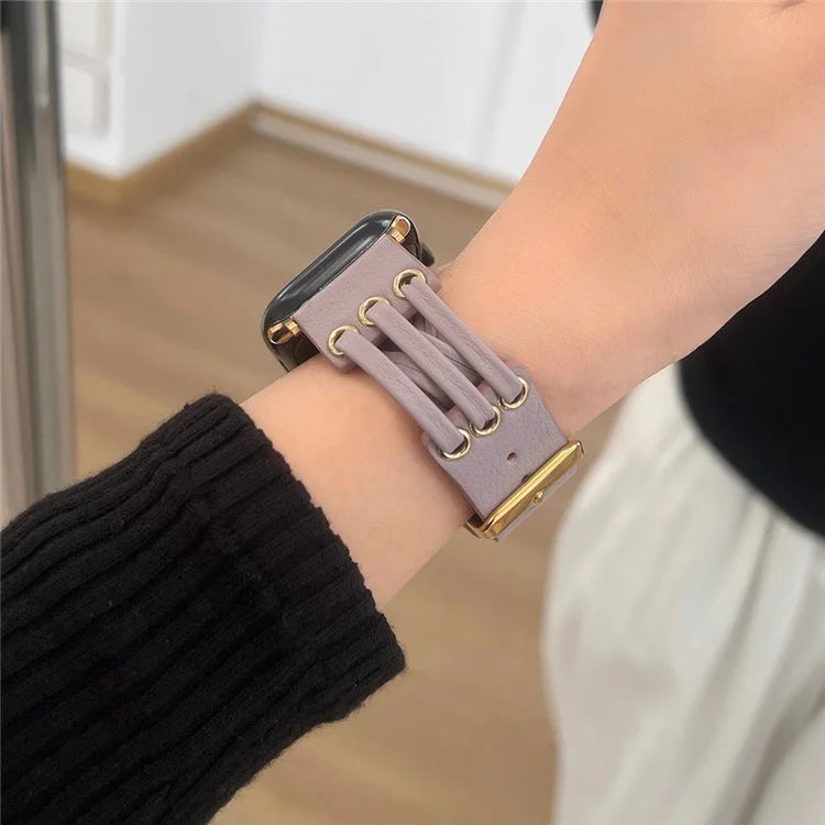 For Apple Watch Series 9 8 7 41mm / 6 5 4 SE (2023) SE (2022) SE 40mm / 3 2 1 38mm Genuine Cow Leather Watch Band