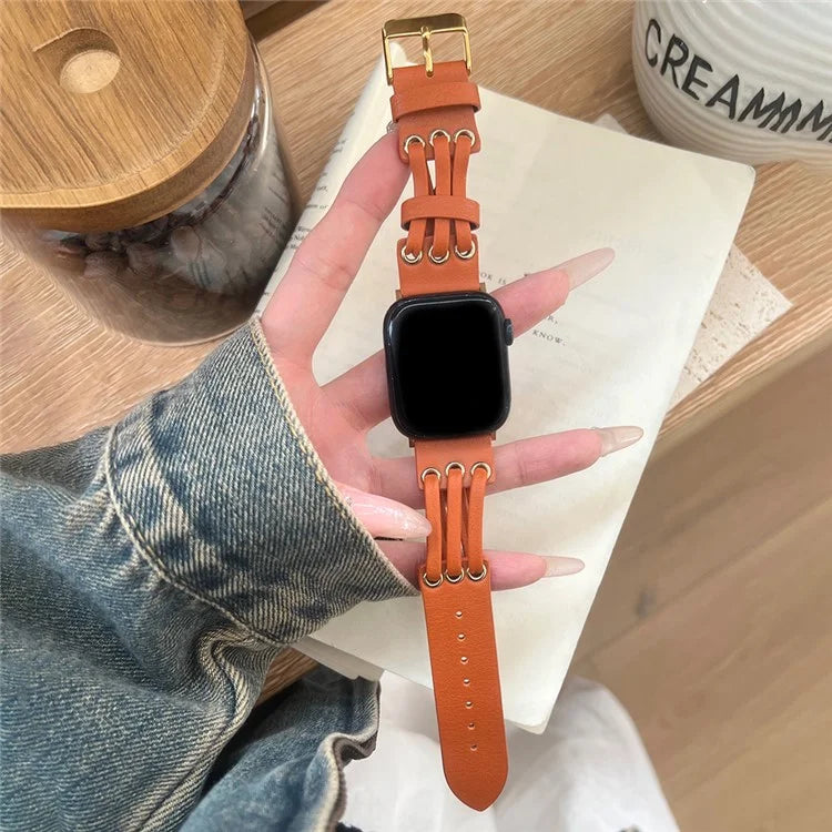 For Apple Watch Series 9 8 7 41mm / 6 5 4 SE (2023) SE (2022) SE 40mm / 3 2 1 38mm Genuine Cow Leather Watch Band