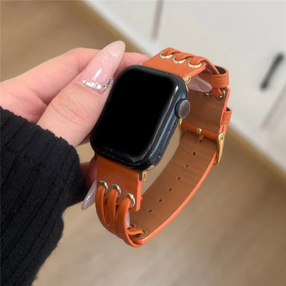 For Apple Watch Series 9 8 7 41mm / 6 5 4 SE (2023) SE (2022) SE 40mm / 3 2 1 38mm Genuine Cow Leather Watch Band