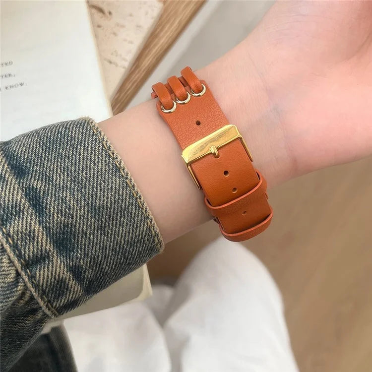For Apple Watch Series 9 8 7 41mm / 6 5 4 SE (2023) SE (2022) SE 40mm / 3 2 1 38mm Genuine Cow Leather Watch Band