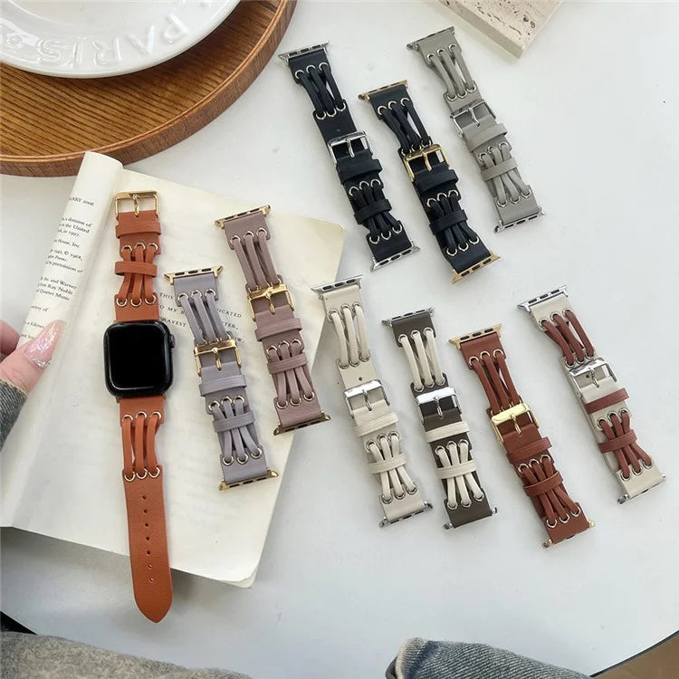 For Apple Watch Ultra 2 Ultra 49mm / 9 8 7 45mm / 6 5 4 SE (2023) SE (2022) SE 44mm / 3 2 1 42mm Genuine Cow Leather Strap Bracelet