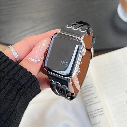 For Apple Watch Ultra 2 Ultra 49mm / 9 8 7 45mm / 6 5 4 SE (2023) SE (2022) SE 44mm / 3 2 1 42mm Genuine Cow Leather Strap Bracelet