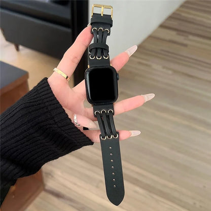For Apple Watch Ultra 2 Ultra 49mm / 9 8 7 45mm / 6 5 4 SE (2023) SE (2022) SE 44mm / 3 2 1 42mm Genuine Cow Leather Strap Bracelet