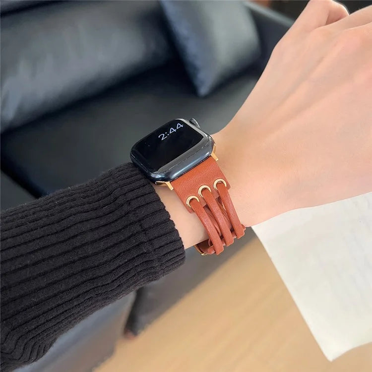 For Apple Watch Ultra 2 Ultra 49mm / 9 8 7 45mm / 6 5 4 SE (2023) SE (2022) SE 44mm / 3 2 1 42mm Genuine Cow Leather Strap Bracelet