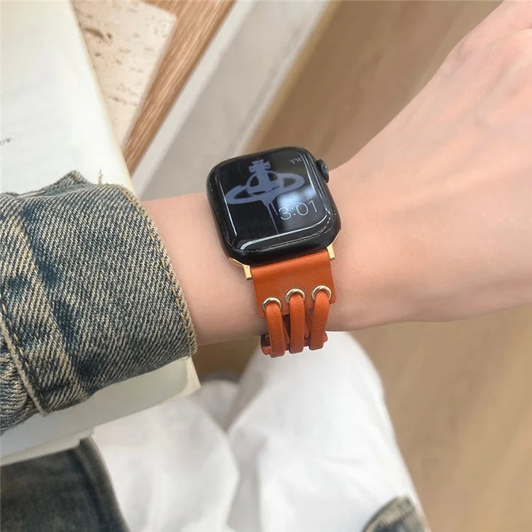 For Apple Watch Ultra 2 Ultra 49mm / 9 8 7 45mm / 6 5 4 SE (2023) SE (2022) SE 44mm / 3 2 1 42mm Genuine Cow Leather Strap Bracelet