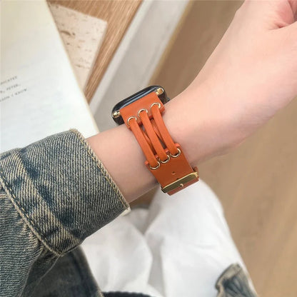 For Apple Watch Ultra 2 Ultra 49mm / 9 8 7 45mm / 6 5 4 SE (2023) SE (2022) SE 44mm / 3 2 1 42mm Genuine Cow Leather Strap Bracelet