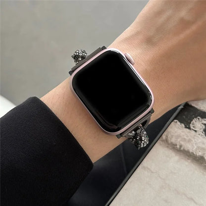 For Apple Watch Series 9  /  8  /  7 41mm  /  SE (2023)  /  SE(2022)  /  SE  /  6  /  5  /  4 40mm  /  3  /  2  /  1 38mm Metal Leopard Head Bracelet Strap