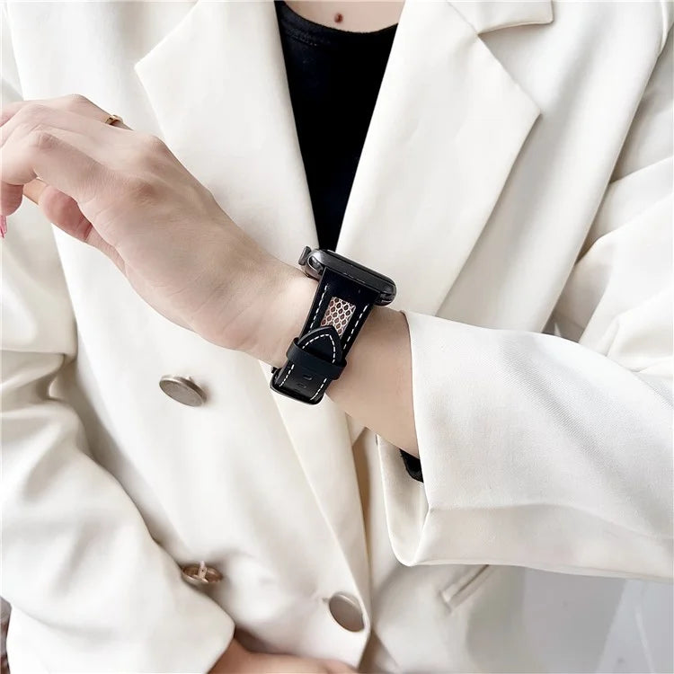 For Apple Watch Ultra 2 Ultra 49mm / 9 8 7 45mm / 6 5 4 SE (2023) SE (2022) SE 44mm / 3 2 1 42mm PU Leather Mesh Watch Straps