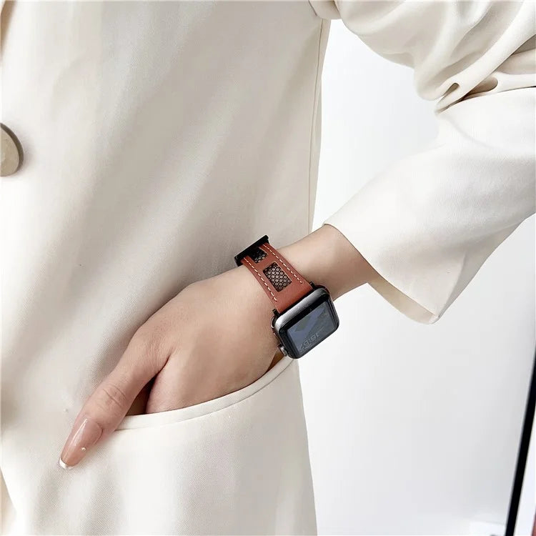 For Apple Watch Ultra 2 Ultra 49mm / 9 8 7 45mm / 6 5 4 SE (2023) SE (2022) SE 44mm / 3 2 1 42mm PU Leather Mesh Watch Straps