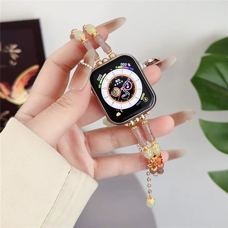 For Apple Watch Ultra 2 Ultra 49mm / 9 8 7 45mm / 6 5 4 SE (2023) SE (2022) SE 44mm / 3 2 1 42mm Crystal Beaded Band Bracelet