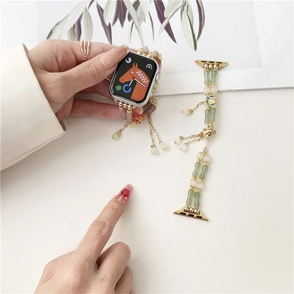 For Apple Watch Series 7 8 9 41mm / 6 5 4 SE (2022) SE (2023) SE 40mm / 3 2 1 38mm Crystal Bead Watch Strap