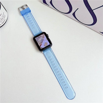 For Apple Watch Series 9 8 7 41mm / 6 5 4 SE (2023) SE (2022) SE 40mm / 3 2 1 38mm TPU Sports Wristbands Blue