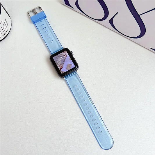 For Apple Watch Series 9 8 7 41mm / 6 5 4 SE (2023) SE (2022) SE 40mm / 3 2 1 38mm TPU Sports Wristbands Blue