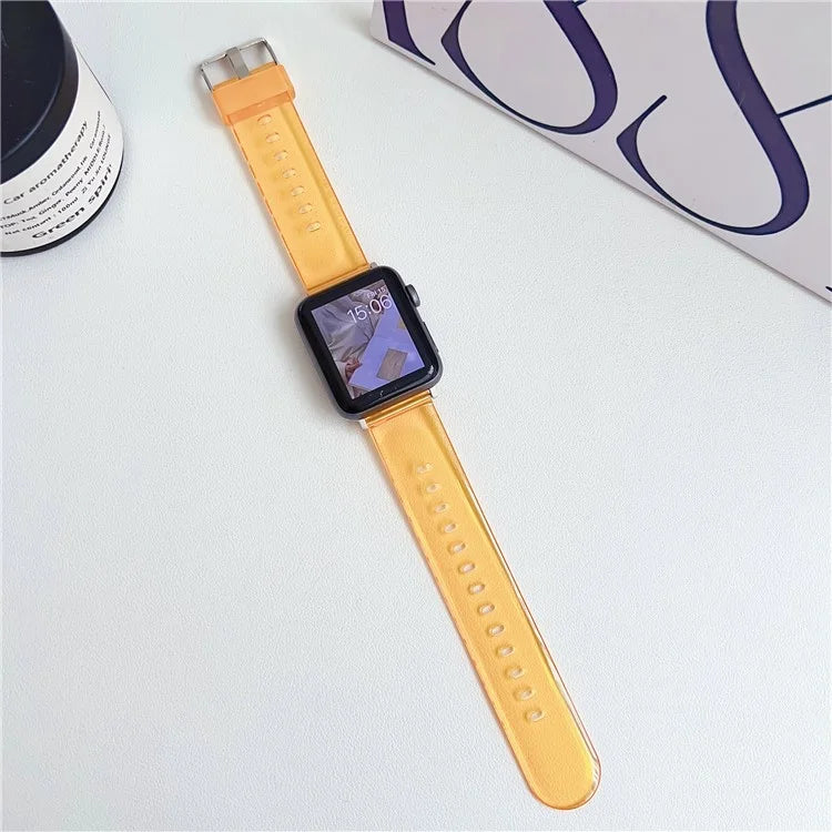 For Apple Watch Series 9 8 7 41mm / 6 5 4 SE (2023) SE (2022) SE 40mm / 3 2 1 38mm TPU Sports Wristbands Light Orange