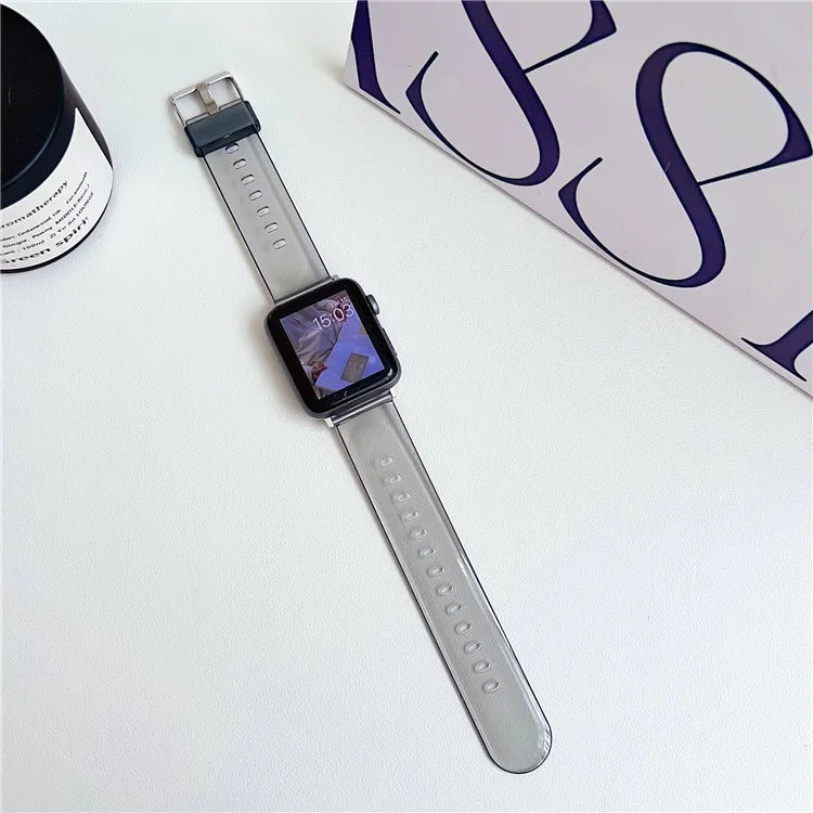 For Apple Watch Ultra 2 Ultra 49mm / 9 8 7 45mm / 6 5 4 SE (2022) SE (2023) SE 44mm / 3 2 1 42mm TPU Clear Watch Band