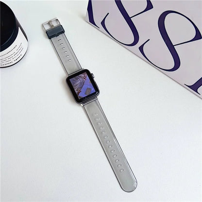 For Apple Watch Ultra 2 Ultra 49mm / 9 8 7 45mm / 6 5 4 SE (2022) SE (2023) SE 44mm / 3 2 1 42mm TPU Clear Watch Band