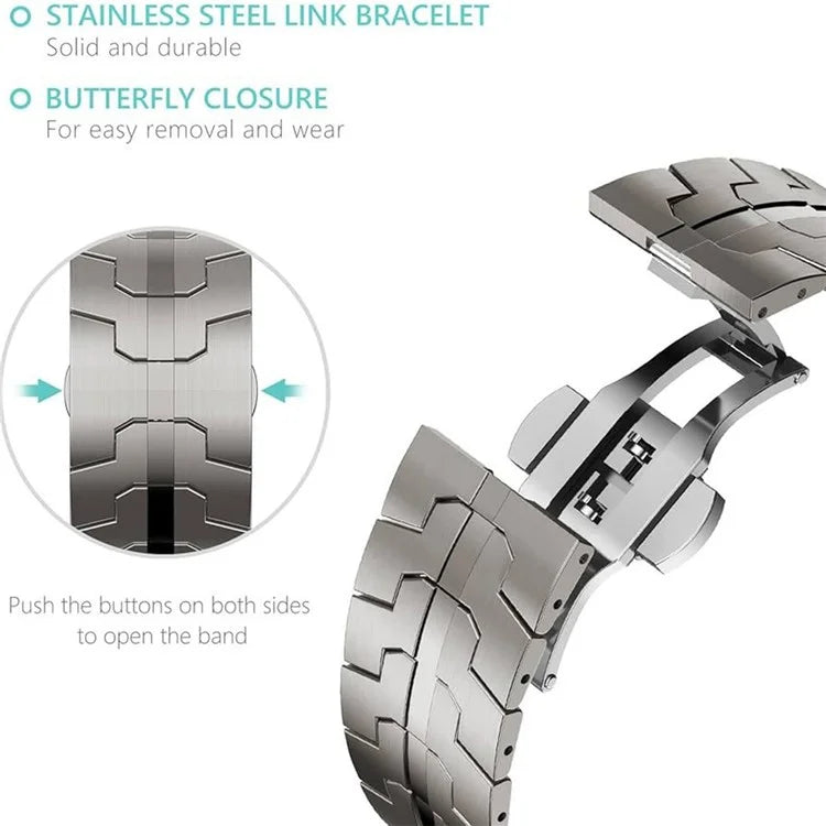 For Samsung Galaxy Watch6  /  Watch 5  /  Watch FE 40mm / Watch4 Watch Strap Stainless Steel Watchband with Butterfly Buckle