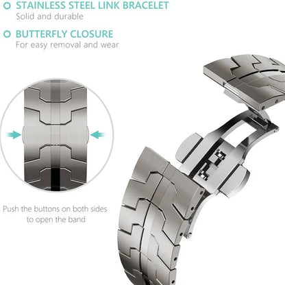 For Samsung Galaxy Watch6  /  Watch 5  /  Watch FE 40mm / Watch4 Watch Strap Stainless Steel Watchband with Butterfly Buckle