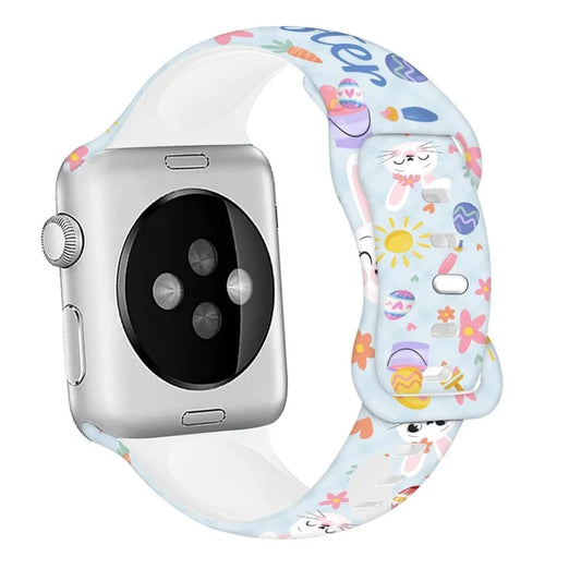 For Apple Watch Ultra 2 Ultra 49mm / 9 8 7 45mm / 6 5 4 SE (2022) / (2023) / SE 44mm / 3 2 1 42mm Pattern Silicone Watch Band