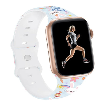 For Apple Watch Ultra 2 Ultra 49mm / 9 8 7 45mm / 6 5 4 SE (2022) / (2023) / SE 44mm / 3 2 1 42mm Pattern Silicone Watch Band