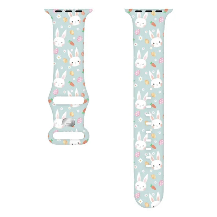 For Apple Watch Ultra 2 Ultra 49mm / 9 8 7 45mm / 6 5 4 SE (2022) / (2023) / SE 44mm / 3 2 1 42mm Pattern Silicone Watch Band