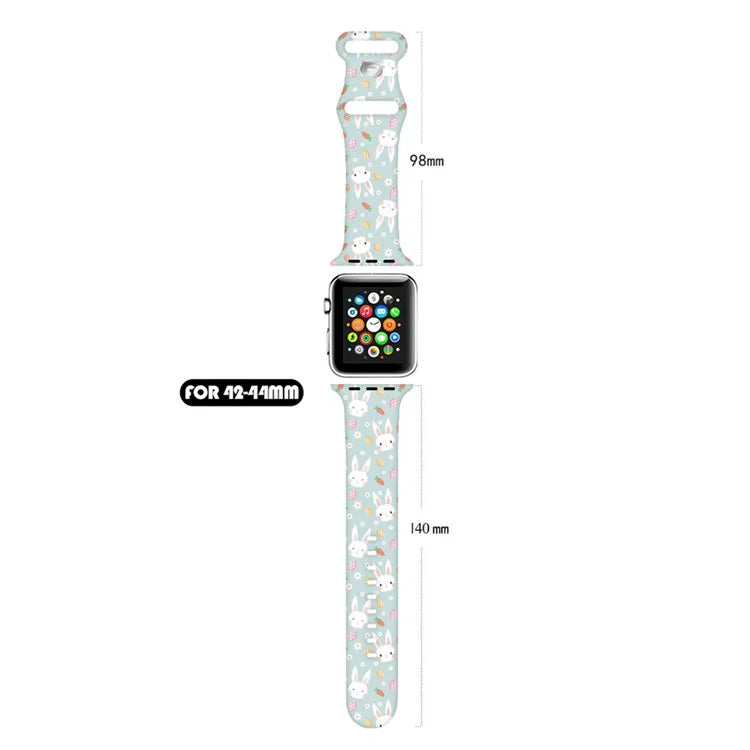 For Apple Watch Ultra 2 Ultra 49mm / 9 8 7 45mm / 6 5 4 SE (2022) / (2023) / SE 44mm / 3 2 1 42mm Pattern Silicone Watch Band
