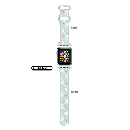 For Apple Watch Ultra 2 Ultra 49mm / 9 8 7 45mm / 6 5 4 SE (2022) / (2023) / SE 44mm / 3 2 1 42mm Pattern Silicone Watch Band