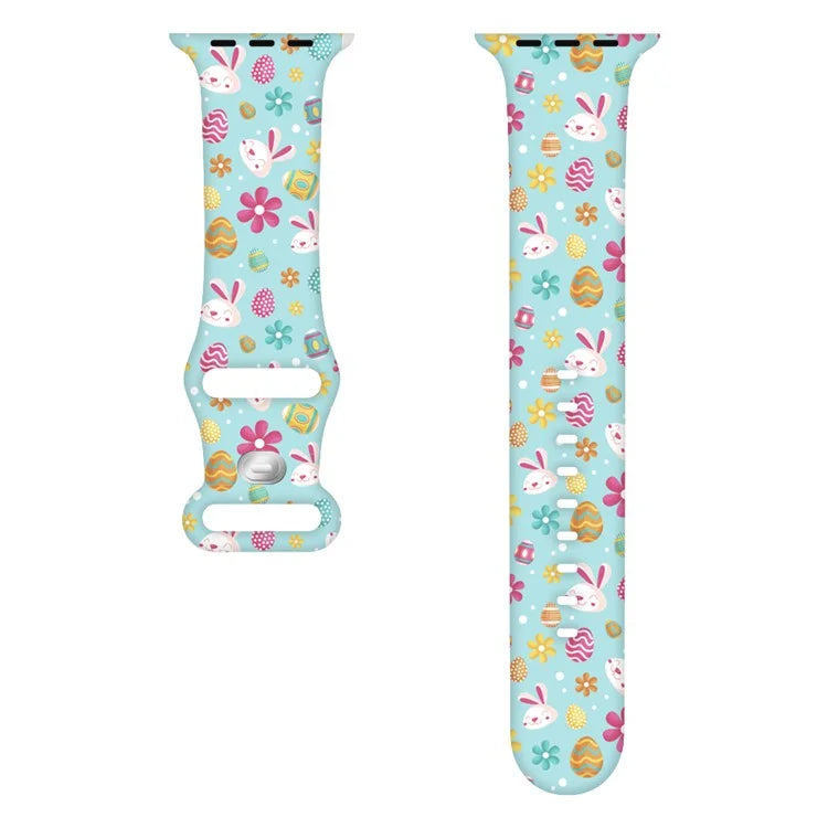 For Apple Watch Ultra 2 Ultra 49mm / 9 8 7 45mm / 6 5 4 SE (2022) / (2023) / SE 44mm / 3 2 1 42mm Pattern Silicone Watch Band