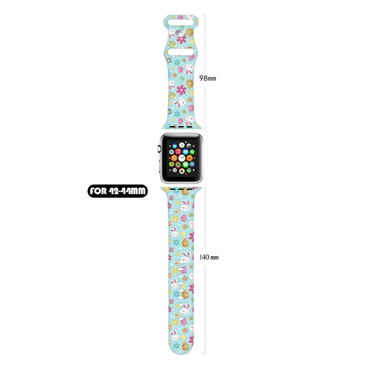 For Apple Watch Ultra 2 Ultra 49mm / 9 8 7 45mm / 6 5 4 SE (2022) / (2023) / SE 44mm / 3 2 1 42mm Pattern Silicone Watch Band