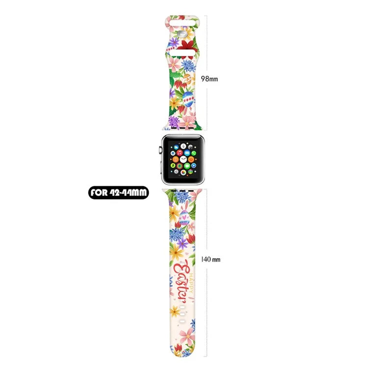 For Apple Watch Ultra 2 Ultra 49mm / 9 8 7 45mm / 6 5 4 SE (2022) / (2023) / SE 44mm / 3 2 1 42mm Pattern Silicone Watch Band