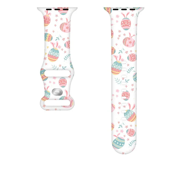 For Apple Watch Ultra 2 Ultra 49mm / 9 8 7 45mm / 6 5 4 SE (2022) / (2023) / SE 44mm / 3 2 1 42mm Pattern Silicone Watch Band