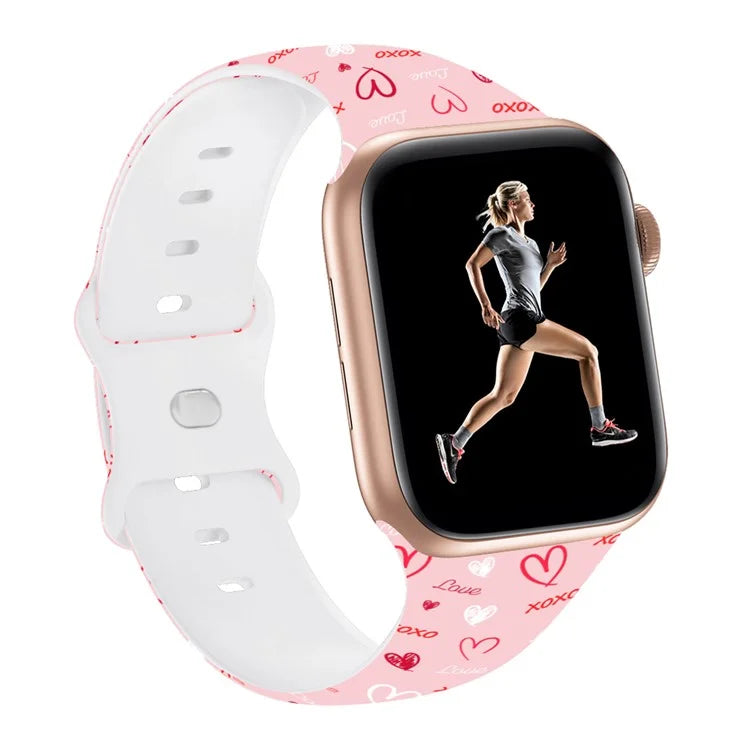 For Apple Watch Ultra 2 Ultra 49mm / 9 8 7 45mm / 6 5 4 SE (2022) / (2023) / SE 44mm / 3 2 1 42mm Pattern Silicone Watch Band