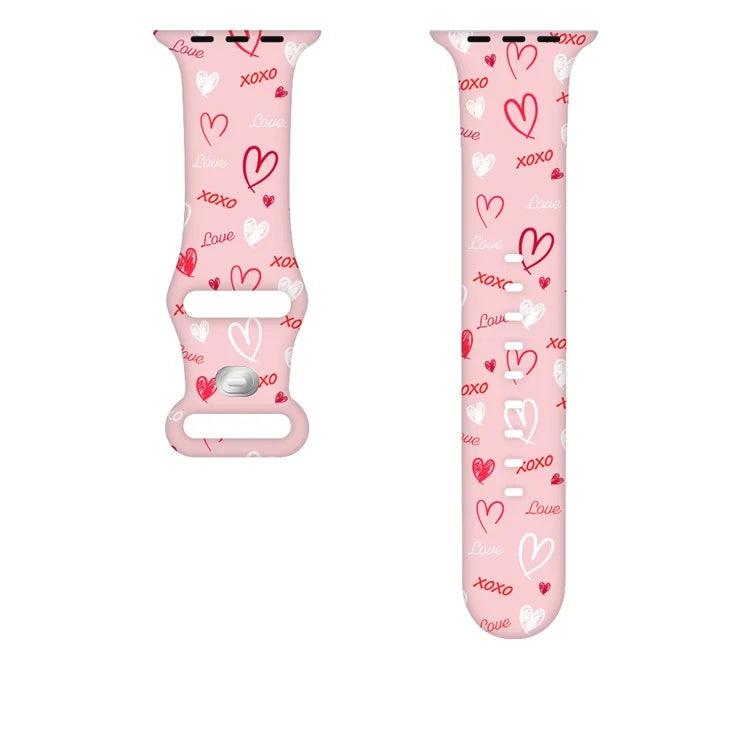 For Apple Watch Ultra 2 Ultra 49mm / 9 8 7 45mm / 6 5 4 SE (2022) / (2023) / SE 44mm / 3 2 1 42mm Pattern Silicone Watch Band