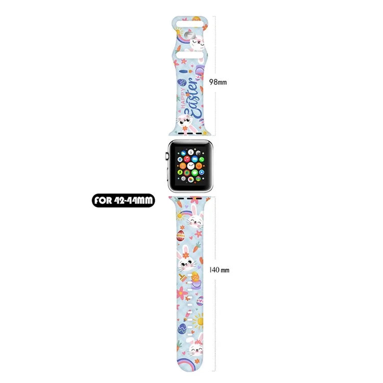 For Apple Watch Ultra 2 Ultra 49mm / 9 8 7 45mm / 6 5 4 SE (2022) / (2023) / SE 44mm / 3 2 1 42mm Pattern Silicone Watch Band