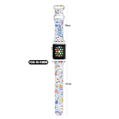 For Apple Watch Ultra 2 Ultra 49mm / 9 8 7 45mm / 6 5 4 SE (2022) / (2023) / SE 44mm / 3 2 1 42mm Pattern Silicone Watch Band