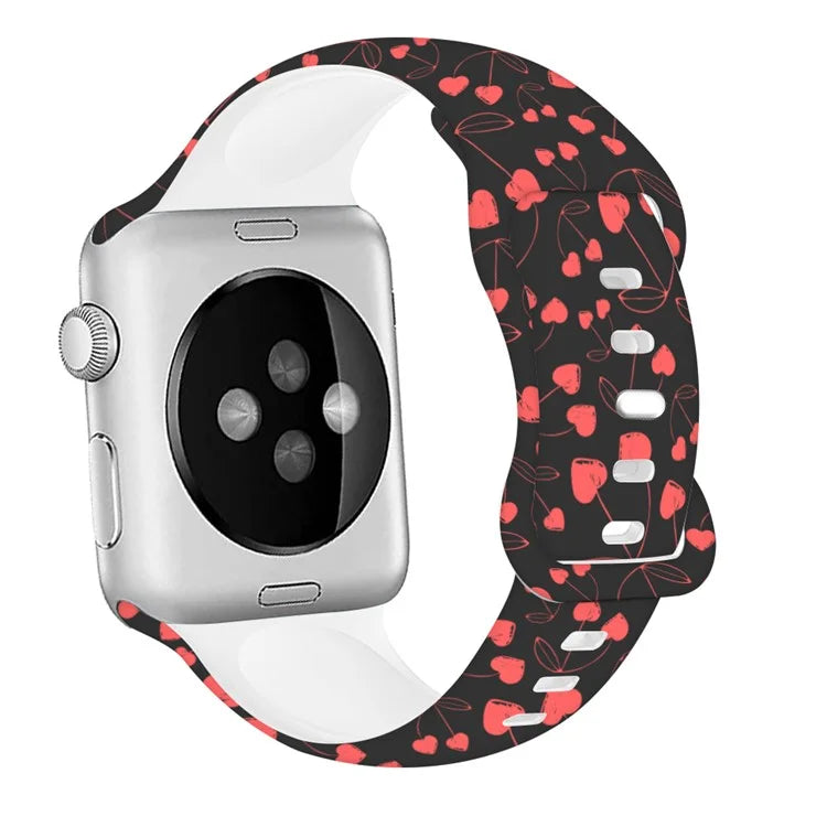 For Apple Watch Ultra 2 Ultra 49mm / 9 8 7 45mm / 6 5 4 SE (2022) / (2023) / SE 44mm / 3 2 1 42mm Pattern Silicone Watch Band