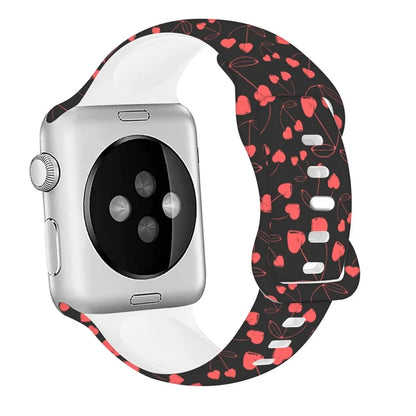 For Apple Watch Ultra 2 Ultra 49mm / 9 8 7 45mm / 6 5 4 SE (2022) / (2023) / SE 44mm / 3 2 1 42mm Pattern Silicone Watch Band