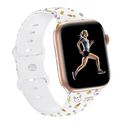 For Apple Watch Series 9 8 7 41mm / 6 5 4 SE (2023) SE (2022) SE 40mm / 3 2 1 38mm Sport Strap Silicone Pattern Watch Band