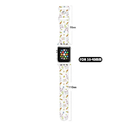 For Apple Watch Series 9 8 7 41mm / 6 5 4 SE (2023) SE (2022) SE 40mm / 3 2 1 38mm Sport Strap Silicone Pattern Watch Band
