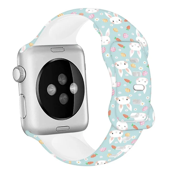 For Apple Watch Series 9 8 7 41mm / 6 5 4 SE (2023) SE (2022) SE 40mm / 3 2 1 38mm Sport Strap Silicone Pattern Watch Band