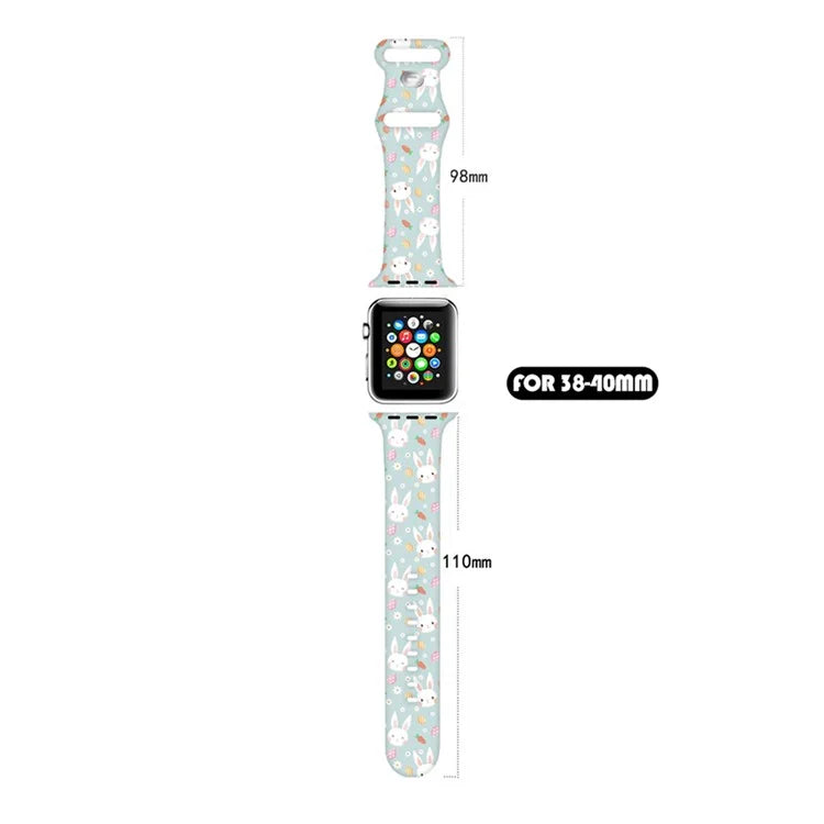 For Apple Watch Series 9 8 7 41mm / 6 5 4 SE (2023) SE (2022) SE 40mm / 3 2 1 38mm Sport Strap Silicone Pattern Watch Band