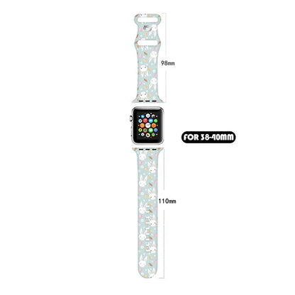 For Apple Watch Series 9 8 7 41mm / 6 5 4 SE (2023) SE (2022) SE 40mm / 3 2 1 38mm Sport Strap Silicone Pattern Watch Band