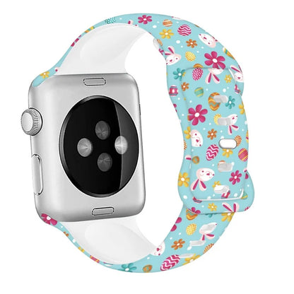 For Apple Watch Series 9 8 7 41mm / 6 5 4 SE (2023) SE (2022) SE 40mm / 3 2 1 38mm Sport Strap Silicone Pattern Watch Band