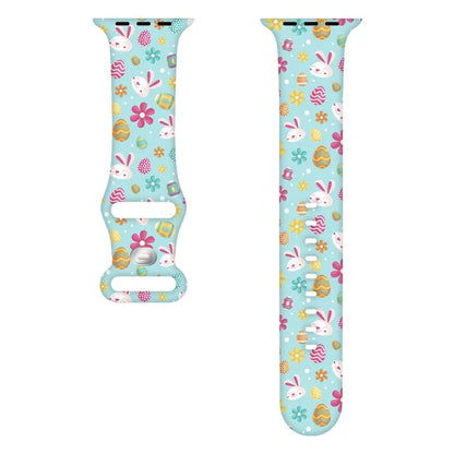 For Apple Watch Series 9 8 7 41mm / 6 5 4 SE (2023) SE (2022) SE 40mm / 3 2 1 38mm Sport Strap Silicone Pattern Watch Band