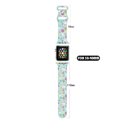 For Apple Watch Series 9 8 7 41mm / 6 5 4 SE (2023) SE (2022) SE 40mm / 3 2 1 38mm Sport Strap Silicone Pattern Watch Band