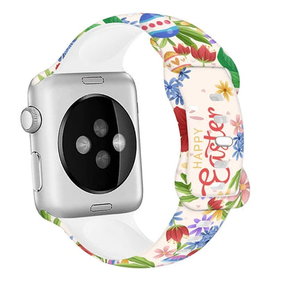 For Apple Watch Series 9 8 7 41mm / 6 5 4 SE (2023) SE (2022) SE 40mm / 3 2 1 38mm Sport Strap Silicone Pattern Watch Band