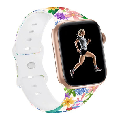 For Apple Watch Series 9 8 7 41mm / 6 5 4 SE (2023) SE (2022) SE 40mm / 3 2 1 38mm Sport Strap Silicone Pattern Watch Band