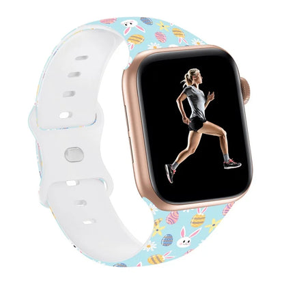For Apple Watch Series 9 8 7 41mm / 6 5 4 SE (2023) SE (2022) SE 40mm / 3 2 1 38mm Sport Strap Silicone Pattern Watch Band